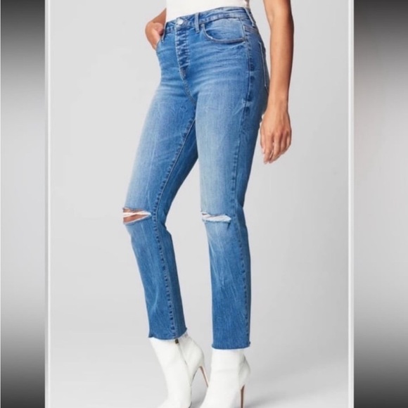 BLANKNYC Women’s High Waist Madison Crop Button Fly Jeans NWT size 25 - Picture 2 of 12